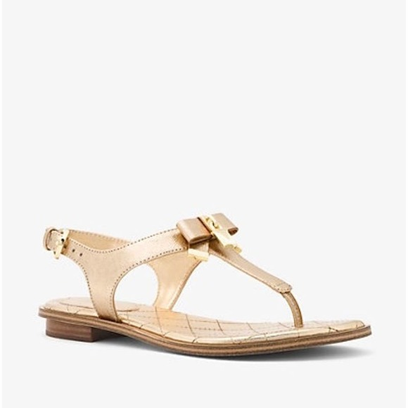 Michael Kors Alice Metallic Padlock Bow Sandal 7.5